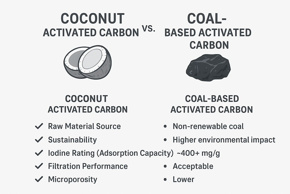 Coal vs Coconut Activated Carbon comparison table
